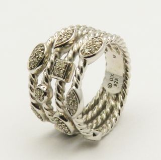 David Yurman 925 Silver Diamond Ring