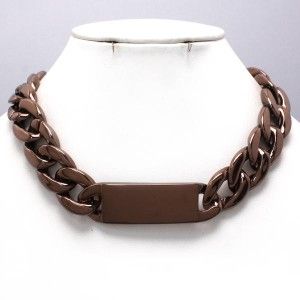  style chunky huge chocolate brown chain 16 18 necklace fashion jewelry