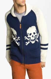 Deus Ex Machina Skulls Shawl Collar Zip Sweater