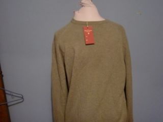 Daniel Cremieux 100 Cashmere Men V Neck Super Soft Sweater Light Olive