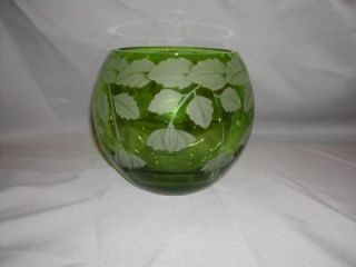 cynthia myers green art glass bowl