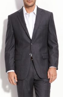 Joseph Abboud Charcoal Plaid Super 120s Wool Suit