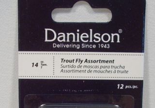 Danielson Package of 12 Size 14 Trout Flies Fly Fishing Assortment
