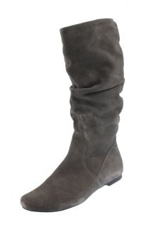 Style Co New Dannii Gray Suede Slouched Pull on Mid Calf Boots Shoes
