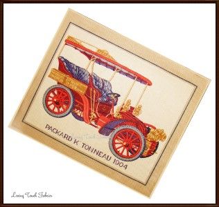 cyrus clark packard 1904 vintage car fabric panel # f
