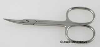 cuticle scissors curved 3 5 large rings stainless steel