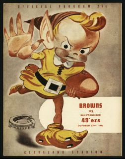 1946 Cleveland Browns vs San Francisco 49ers Program