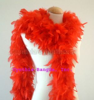 60 grams Red Chandelle Feather Boa 5 Feet 60 inches Long New
