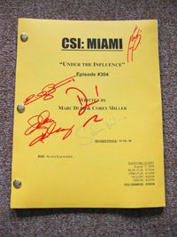CSI Miami TV Show Signed Script David Caruso Cast WOW