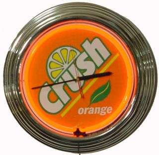 Orange Crush Soda Classic Super Size 17 inch Neon Wall Clock Free