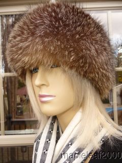 Beautiful Crystal Fox Fur Headband Hat Scarf
