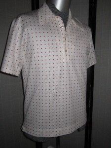 vintage JANTZEN   Dave Marr Polo shirt RED Polka Dots size SM/MED 1960