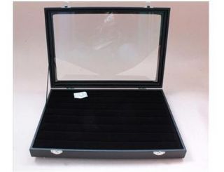49 Pair Cufflinks Storage Case Display Box Black Wood