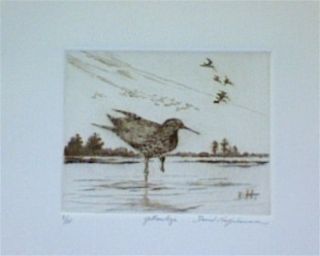 David Hagerbaumer Original Signed Etching Shore Bird