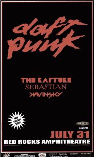 Daft Punk Red Rocks 2007 Concert Poster