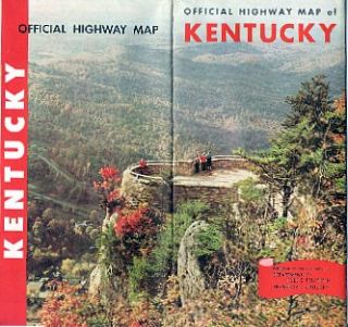 1960 Kentucky Official State Highway Map Cumberland Gap