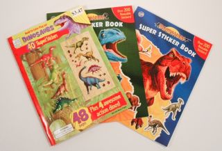 For sale is a pack of three (3) dinosaur activity books with stickers