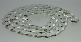 925 Sterling Silver Flat Curb 13 1 mm Chain 20 Italy