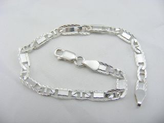  Silver Victorian Style Diamond Cut Edge Curb Bracelet Bangle