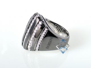 Damiani 18K Black Gold and Micro Pave Diamond Ring Save
