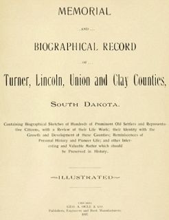 1897 Genealogy Turner Lincoln Union Clay Co s Dakota SD