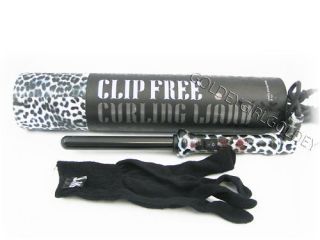 PYT Clipfree Hair Curling Iron Wand Snow Leopard 19mm