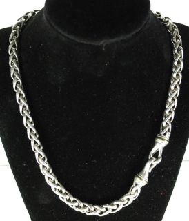 David Yurman 8mm Wheat Chain Sterling Silver w/ 14ky Accents 20 inches