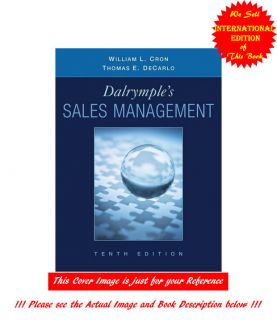 Dalrymples Sales Management Concepts and Cases by William L Cron