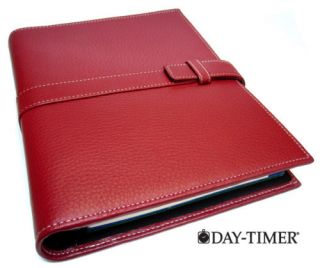 Day Timer Soft Red Leather Organizer Planner 5 1 2 x 8 1 2 Page Desk