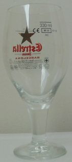 Estrella Damm Tulip Shape Spanish Beer Glass Collectible