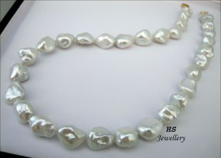 Cultured Pearl 11 9x16 95mm Necklace 17 3 4 18K Yellow Gold