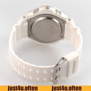 2012COOL White Sport LED Rubber Unisex Teenager Wrist Watch Battery