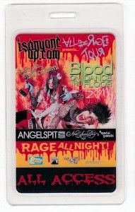Blood on The Dance Floor Backstage Pass Angelspit VIP Rage All Night