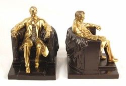  Lincoln in the Chair Bookends after Memorial by Daniel Chester French
