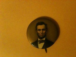 Vintage Abraham Lincoln Pinback Button Gold Color 1 25