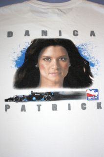 Danica Patrick Female Indy Car Racing Driver White T Shirt Adult 2X