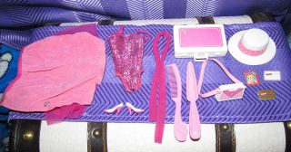 1984 Day to Night Barbie Doll Lot Pink White Heels Hat Purse Skirt