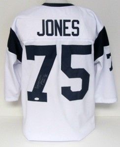 Deacon Jones Signed Los Angeles Rams Jersey HOF 80 inscr JSA