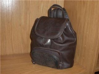 Sasson Outdoor Adventure Brown Leather Look Backpack Sling 9x9X4