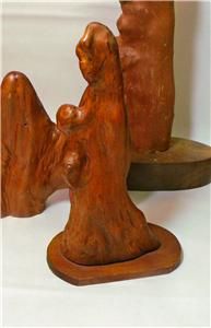 Cypress Knee Wood Sculptures Lot Vintage Signed Mid Century Modern