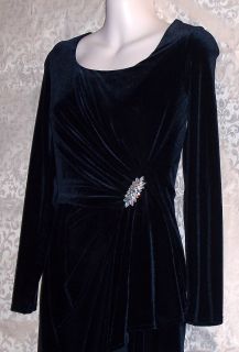 Jeffrey Dara Black Velvet Evening Dress Size Small