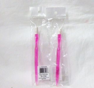 Debra Lynn Plastic Cuticle Pusher Pink w White Tip 2pcs