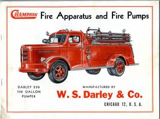 Darley & Co. CHAMPION Fire Apparatus and Fire Pumps Catalog 1940s