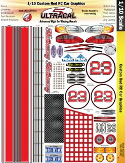 MG3553 R 1 10 RC Car Custom Red High Def Ultracal Decals
