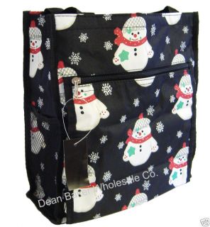 Winter Snowman Christmas Shopping Tote Bag Handbag