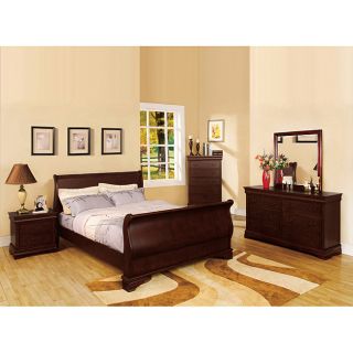 Home Decor Furniture Bedroom Bravo Dark Cherry 4 Piece Queen Size Bed