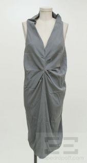 Daryl K Gray Silk Ruched Front Sleeveless Dress Size Large