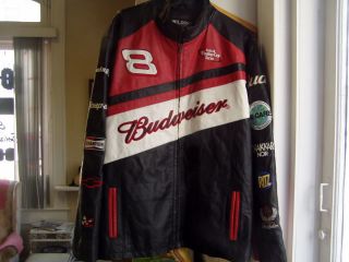 Dale Earnhardt Jr Budweiser #8 Leather emroidered size large jacket