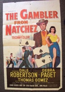DEBRA PAGET The GAMBLER FROM NATCHEZ Original 1 Sheet POSTER Dale