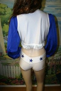 Dallas Cowboys Cheerleader Costume with Pom Poms Sz Large 8 14 6